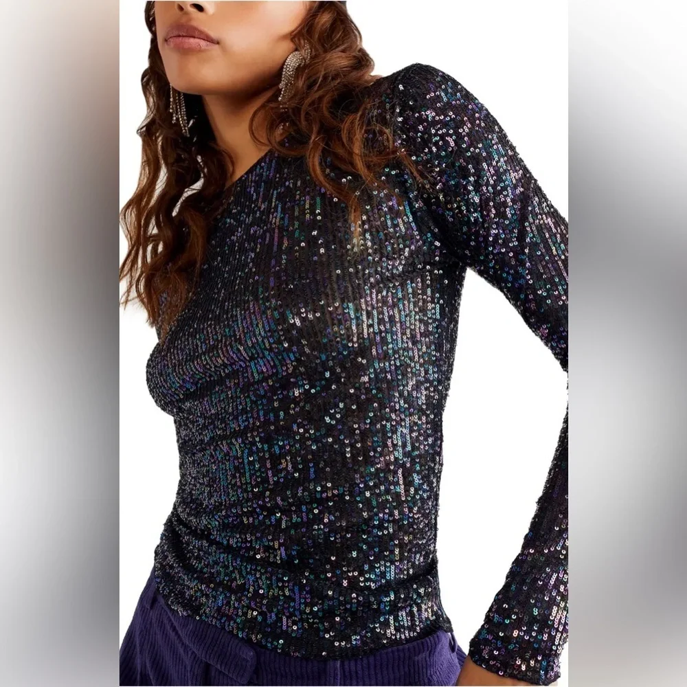 FREE PEOPLE INTIMATELY | Gold Rush Sequin Top